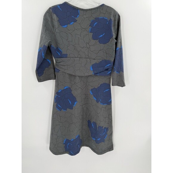 Patagonia Margot Dress Size MEDIUM Gray With Blue Floral Design Easy Wear EUC - Picture 8 of 12